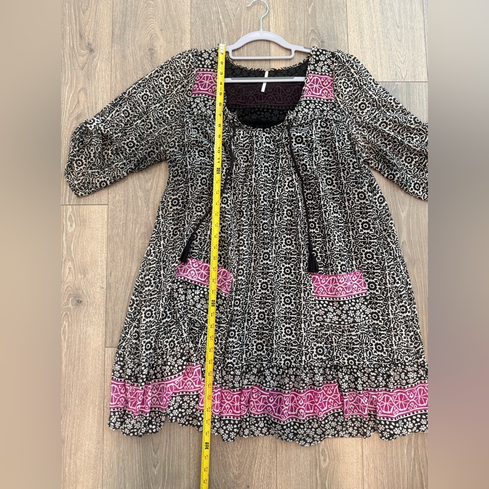 Free People Penny Lane Babydoll
Tunic Dress Boho Print Chiffon Pockets Size L - Picture 10 of 12